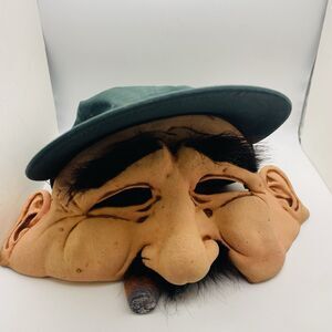 Fidel Castro Full Adult Acrylic Latex Mask Old Man Cigar Army Hat Mustache